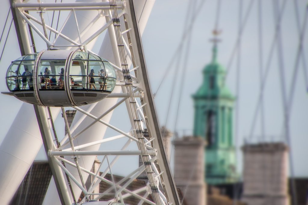 Image d'une nacelle de la célèbre grande roue de Londres.