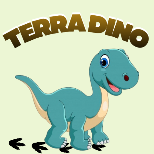 Icone du site présentant un dinosaure laissant des traces de pattes